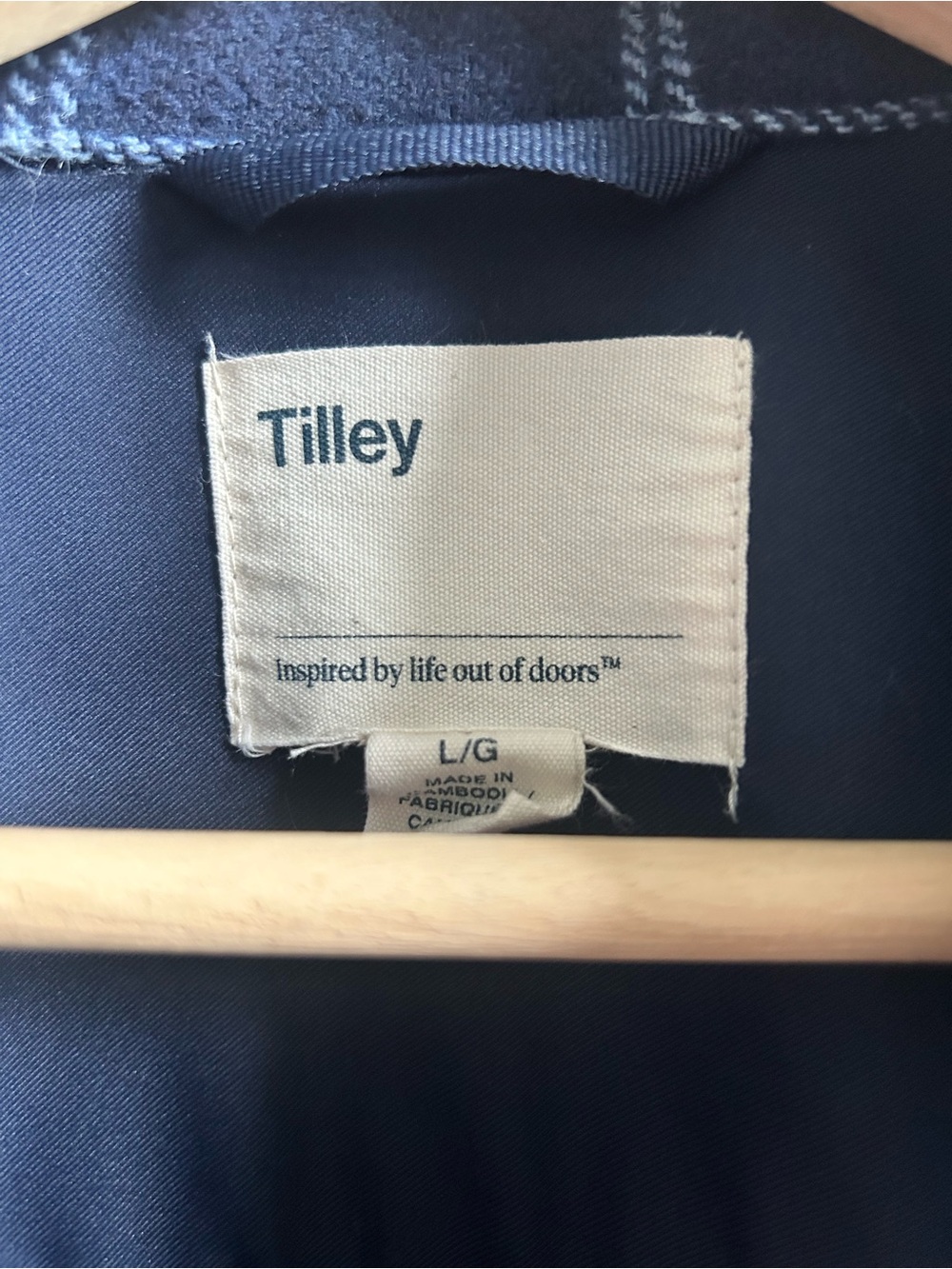 Tilley Navy Windowpane Button-Up Shacket - Picture 3 of 3